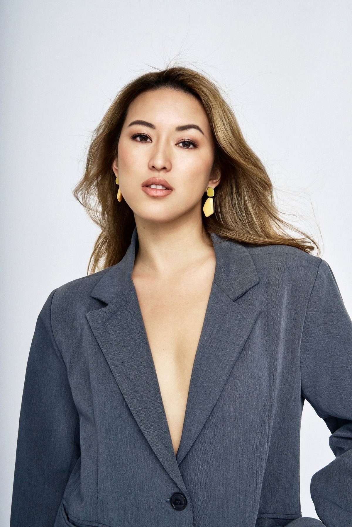 Jessie Wang, London-based model and content creator, looking past camera